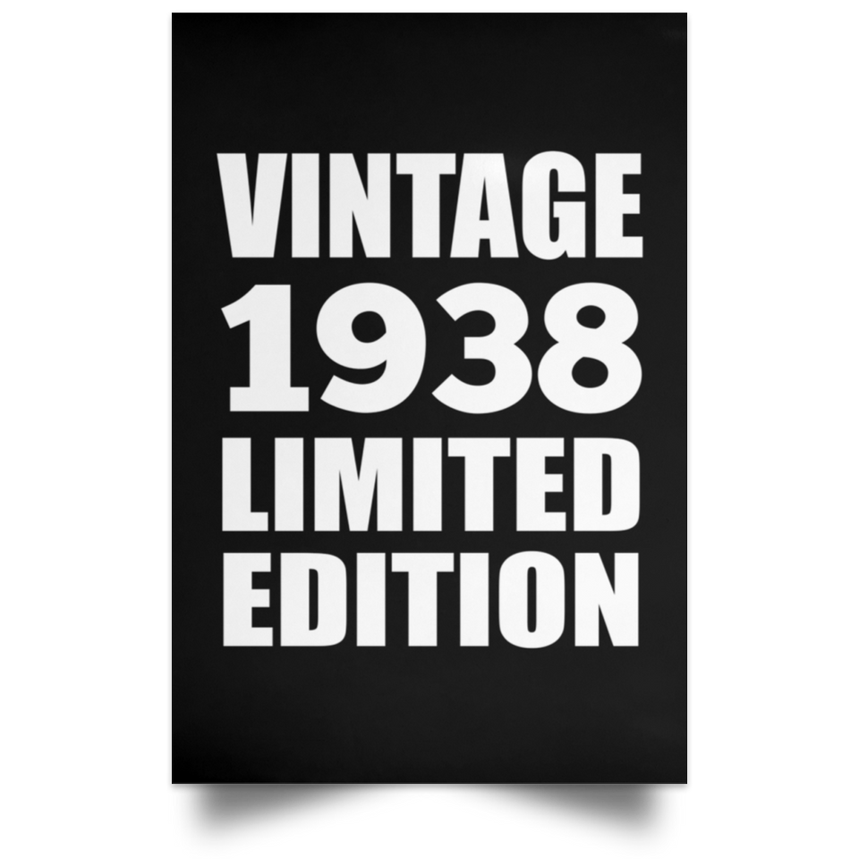 86th Birthday Vintage 1938 Limited Edition - Poster Portrait