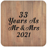 33 Years As Mr & Mrs 2021 - Drink Coaster C