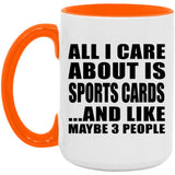 All I Care About Is Sports Cards - 15oz Accent Mug Orange