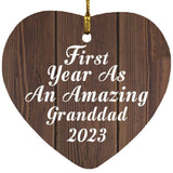 First Year As An Amazing Granddad 2023 - Heart Ornament D