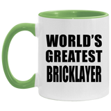 World's Greatest Bricklayer - 11oz Accent Mug Green