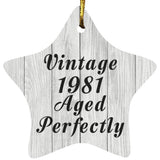 43rd Birthday Vintage 1981 Aged Perfectly - Star Ornament F