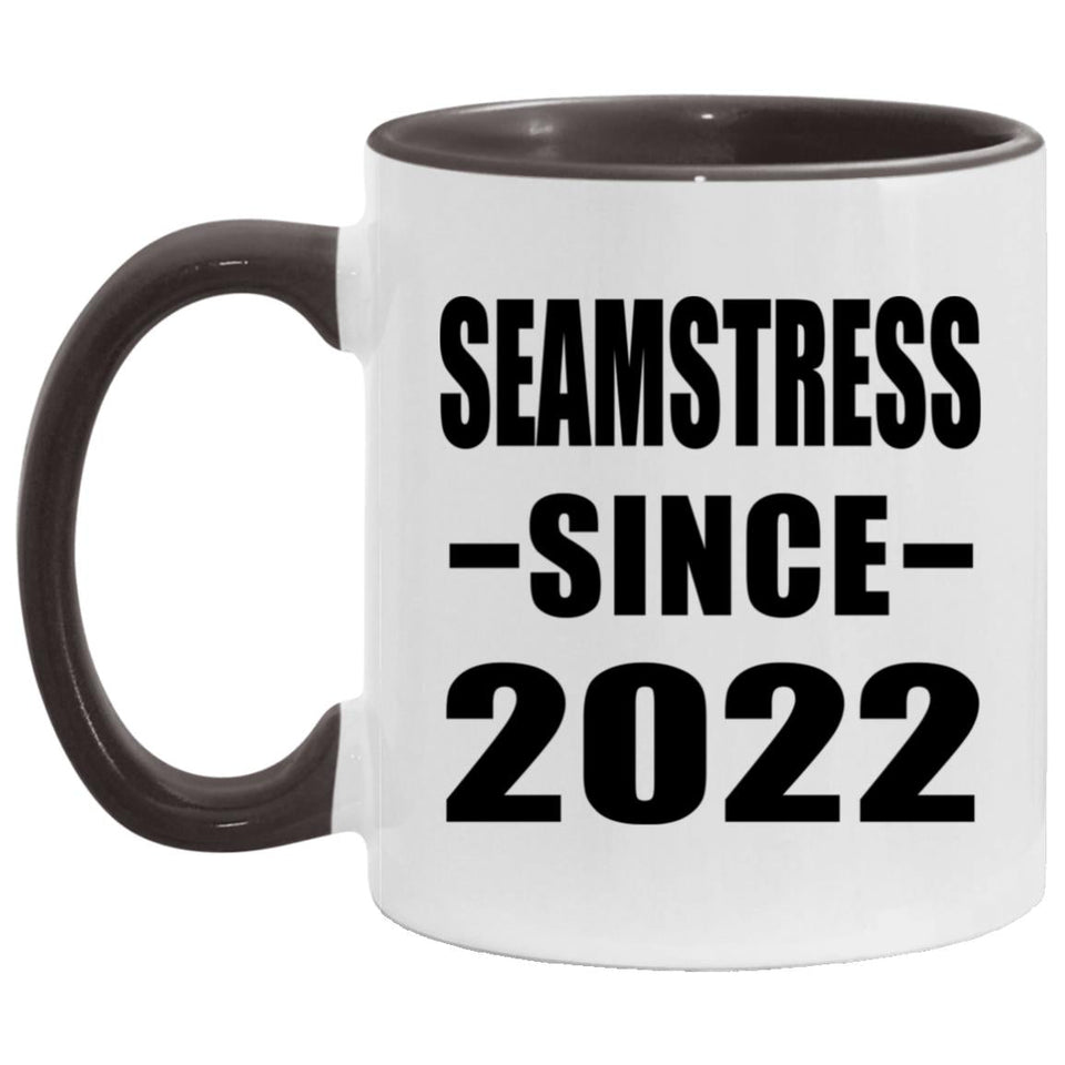 Seamstress Since 2022 - 11oz Accent Mug Black