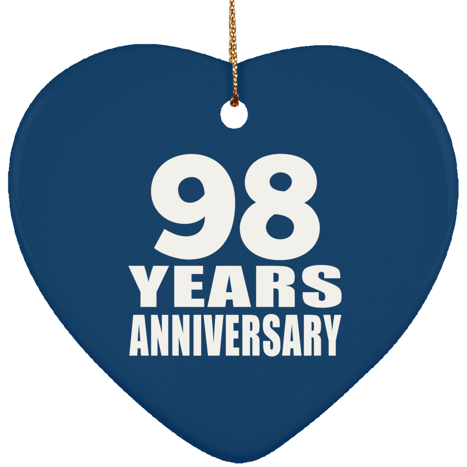98th Anniversary 98 Years - Heart Ornament