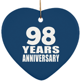 98th Anniversary 98 Years - Heart Ornament