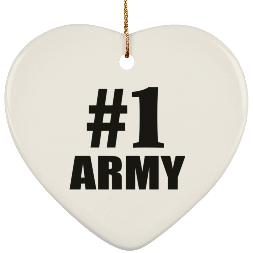 Number One #1 Army - Heart Ornament