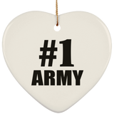 Number One #1 Army - Heart Ornament