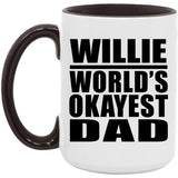 Willie World's Okayest Dad - 15oz Accent Mug Black