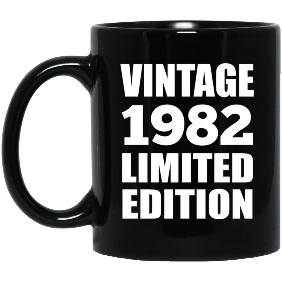 42nd Birthday Vintage 1982 Limited Edition - 11oz Coffee Mug Black