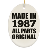 37th Birthday Made in 1987 All Parts Original - Oval Ornament