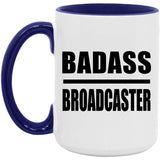 Badass Broadcaster - 15oz Accent Mug Purple