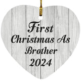 First Christmas As Brother 2024 - Heart Ornament F