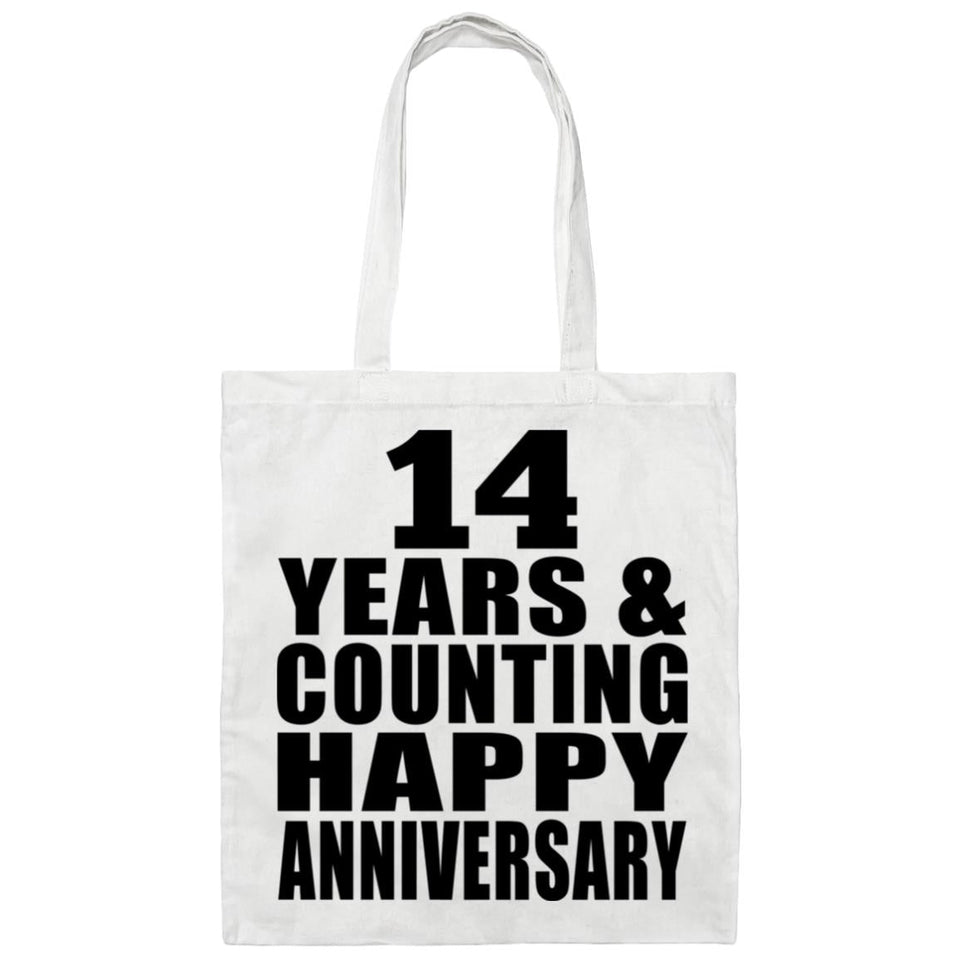 Happy 14th Anniversary 14 Years & Counting - Tote Bag White