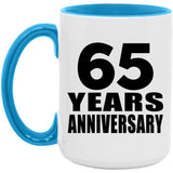 65th Anniversary 65 Years - 15oz Accent Mug Blue