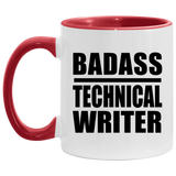 Badass Technical Writer - 11oz Accent Mug Red