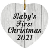 Baby's First Christmas 2021 - Heart Ornament F
