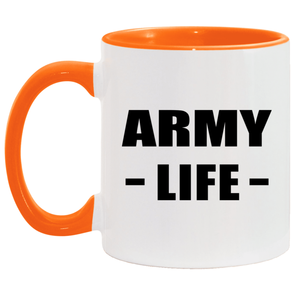 Army Life - 11oz Accent Mug Orange
