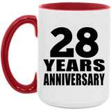 28th Anniversary 28 Years - 15oz Accent Mug Red