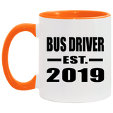 Bus Driver Established EST. 2019 - 11oz Accent Mug Orange