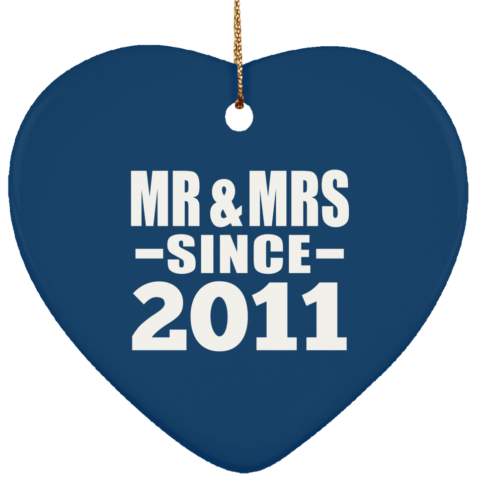 13th Anniversary Mr & Mrs Since 2011 - Heart Ornament