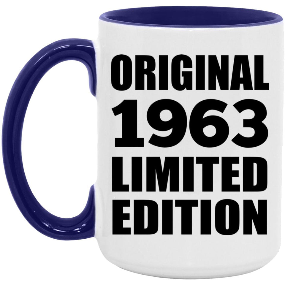 61st Birthday Original 1963 Limited Edition - 15oz Accent Mug Purple