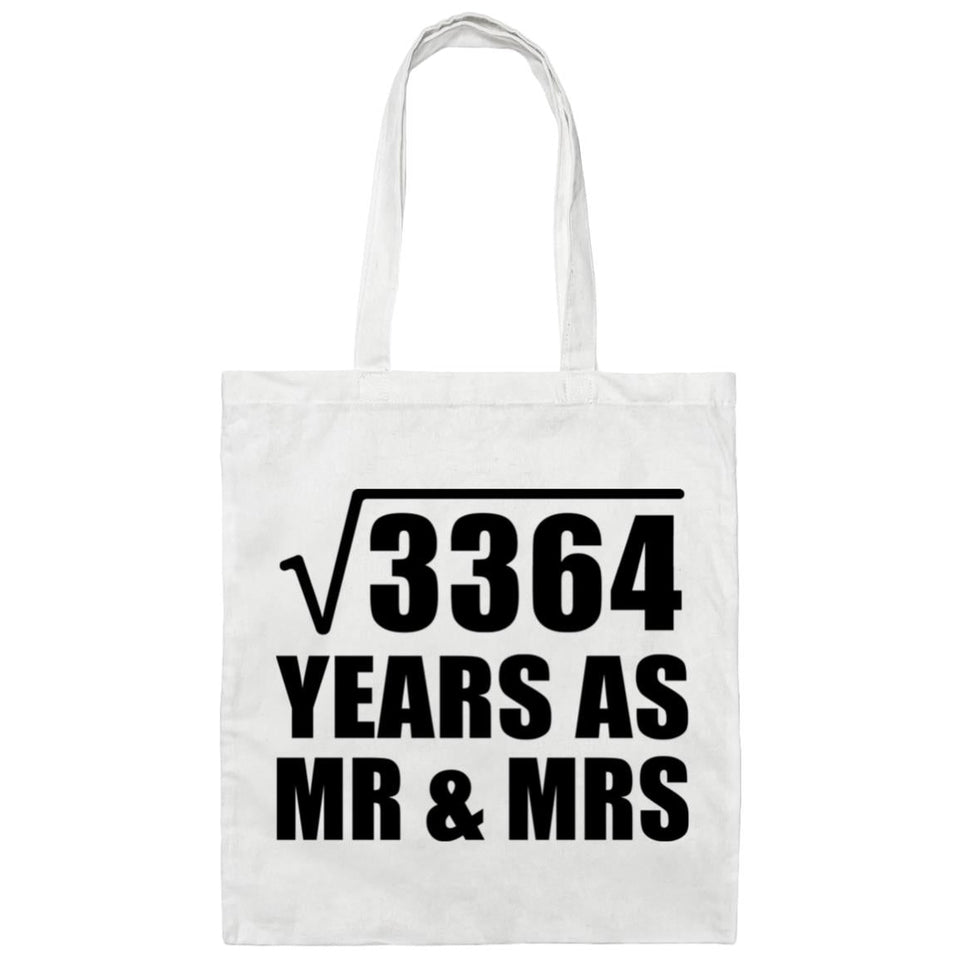58th Anniversary Square Root of 3364 Years As Mr & Mrs - Tote Bag White