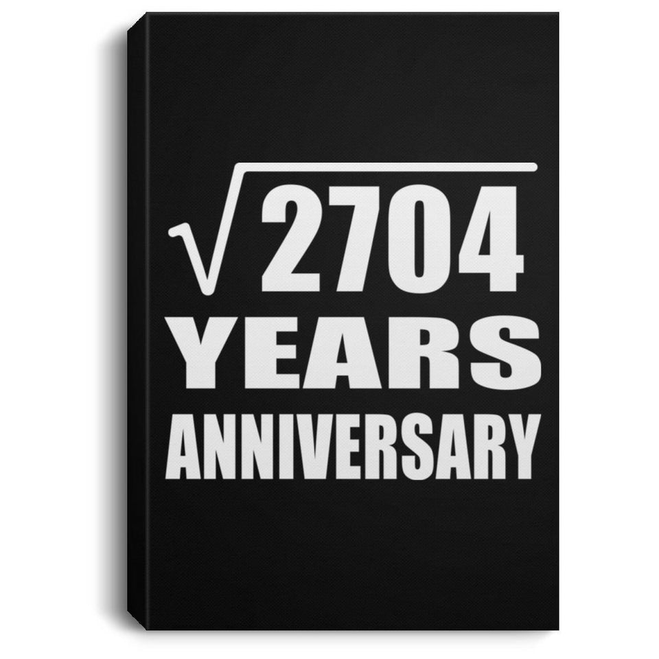 52nd Anniversary Square Root of 2704 Years Anniversary - Canvas Portrait