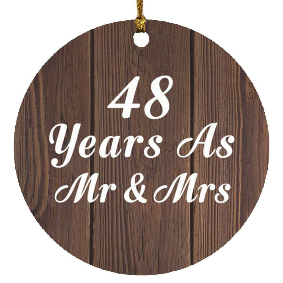 48th Anniversary 48 Years As Mr & Mrs - Circle Ornament D