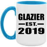 Glazier Established EST. 2019 - 15oz Accent Mug Blue