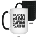 [CC] Personalized Gift, Proud [Job] Mom Of Awesome Son - 11 15 Oz Color Changing Mug