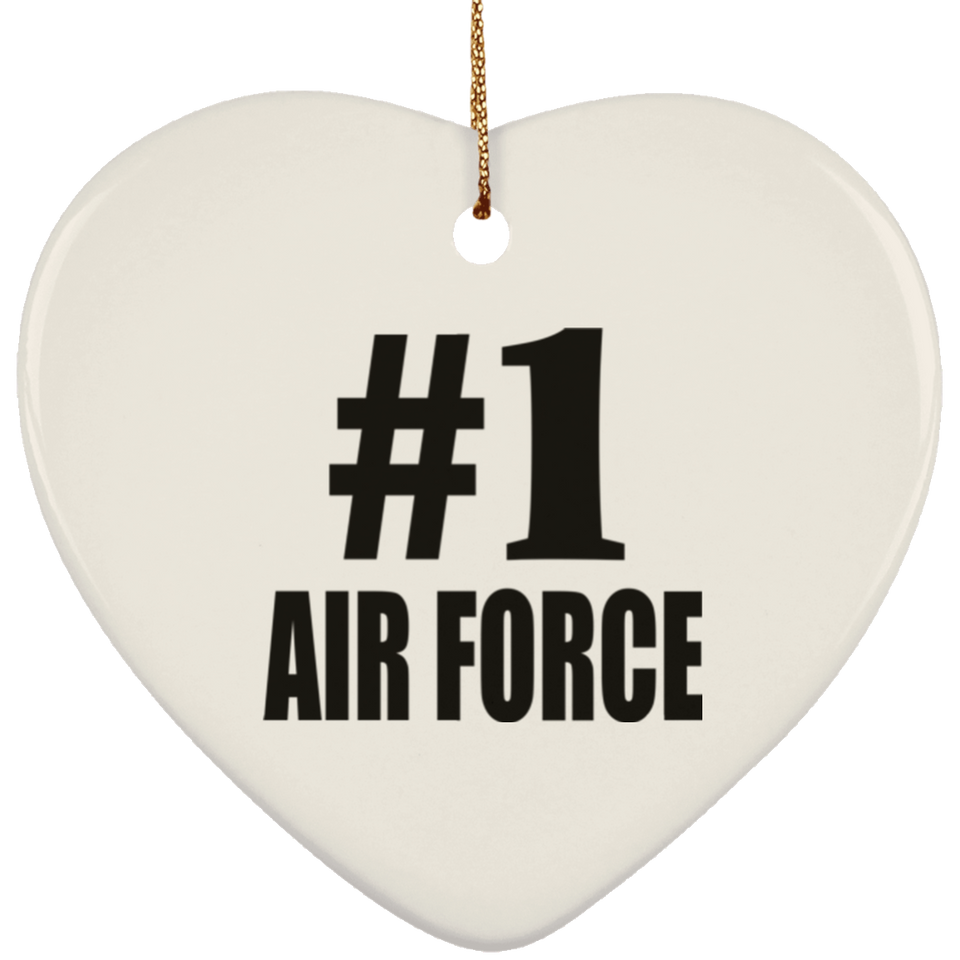 Number One #1 Air Force - Heart Ornament