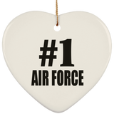Number One #1 Air Force - Heart Ornament