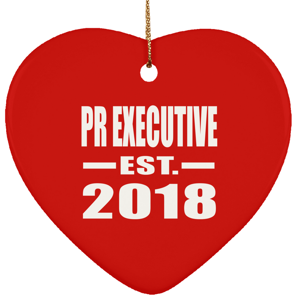 Pr Executive Established EST. 2018 - Heart Ornament