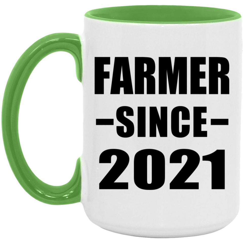 Farmer Since 2021 - 15oz Accent Mug Green