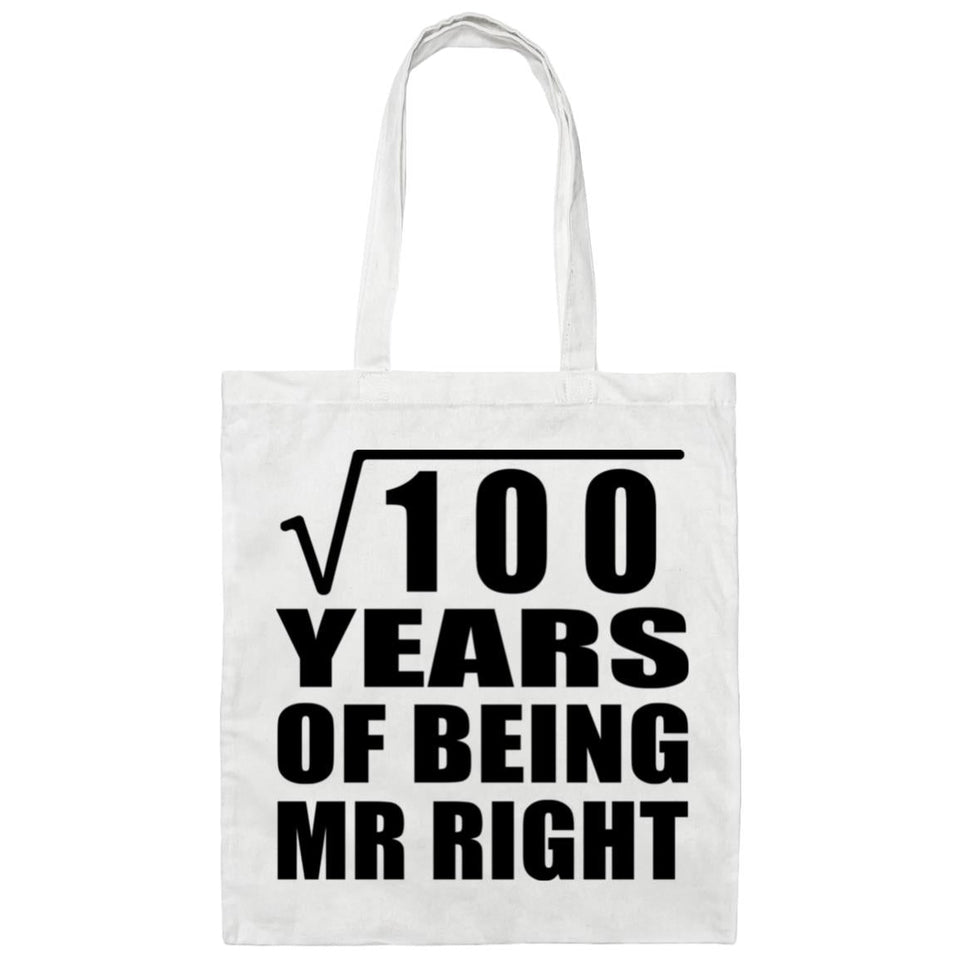 10th Anniversary Square Root of 100 Years of Being Mr Right - Tote Bag White