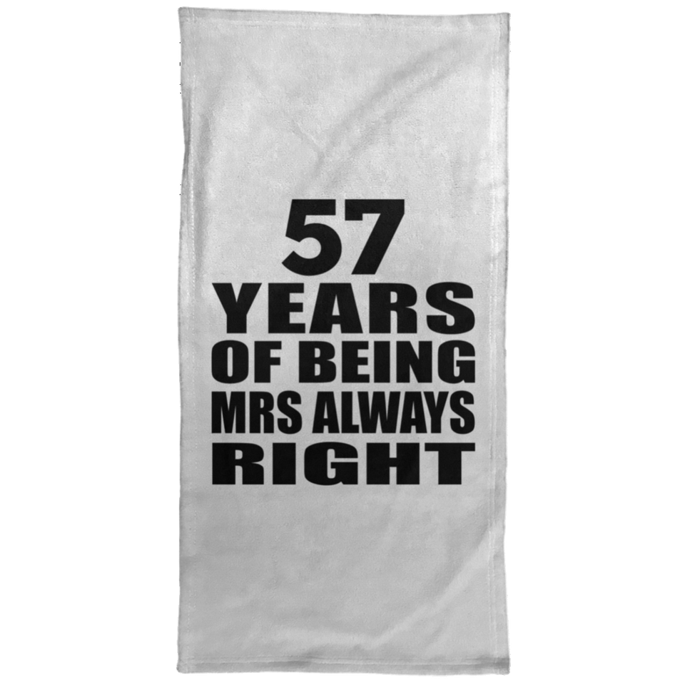 57th Anniversary 57 Years of Being Mrs Always Right - Hand Towel
