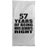 57th Anniversary 57 Years of Being Mrs Always Right - Hand Towel