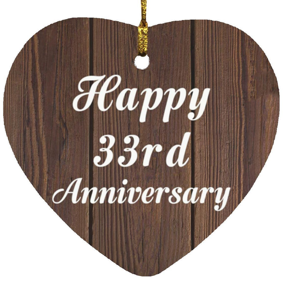 Happy 33rd Anniversary - Heart Ornament D