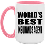 World's Best Insurance Agent - 15oz Accent Mug Pink
