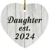 Daughter Established Est. 2024 - Heart Ornament F