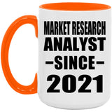 Market Research Analyst Since 2021 - 15oz Accent Mug Orange