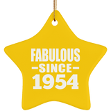 70th Birthday Fabulous Since 1954 - Star Ornament