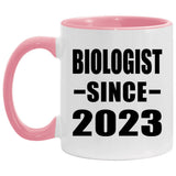 Biologist Since 2023 - 11oz Accent Mug Pink