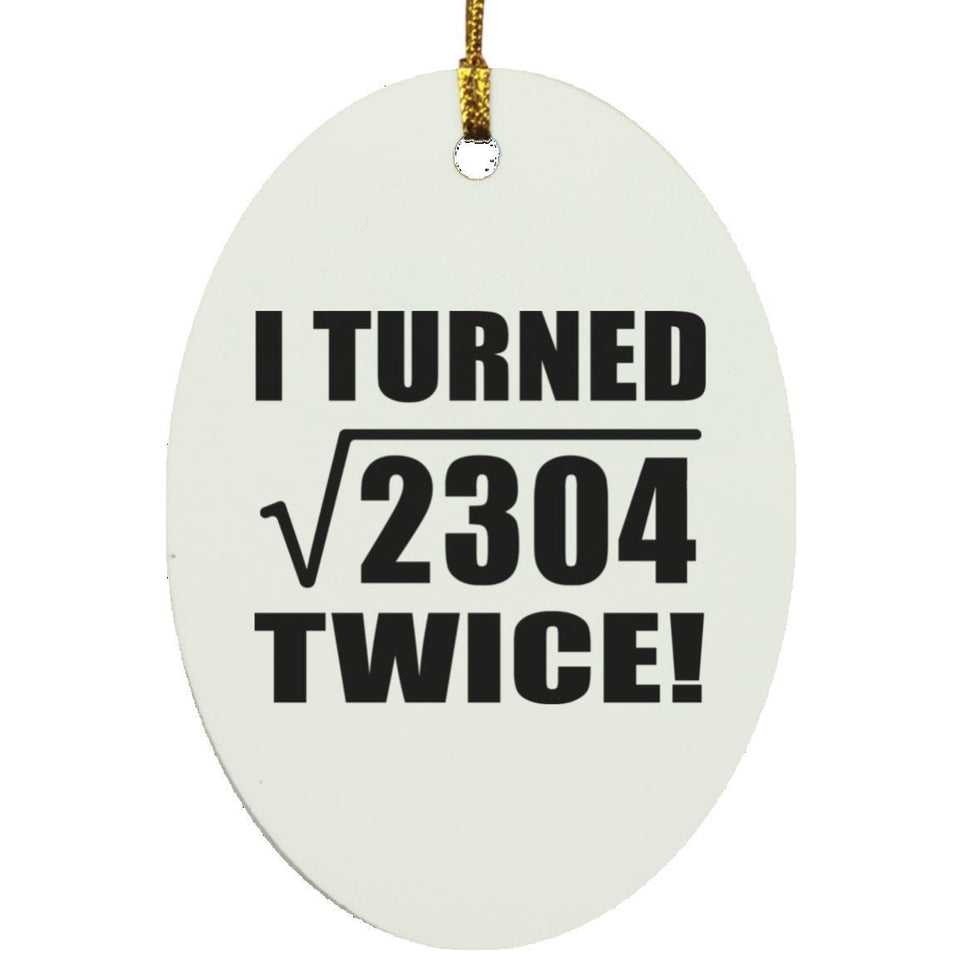 96th Birthday I Turned Square Root of 2304 Twice - Oval Ornament