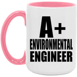 A+ Environmental Engineer - 15oz Accent Mug Pink