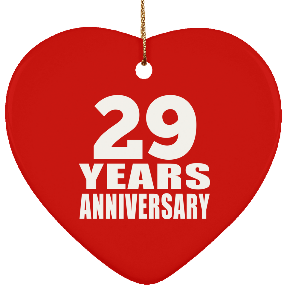29th Anniversary 29 Years - Heart Ornament