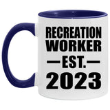 Recreation Worker Established Est. 2023 - 11oz Accent Mug Purple