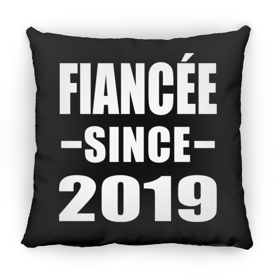 Fiancee Since 2019 - Throw Pillow Black