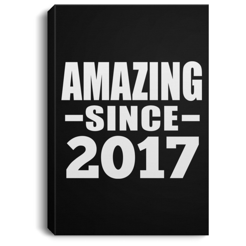 7th Birthday Amazing Since 2017 - Canvas Portrait