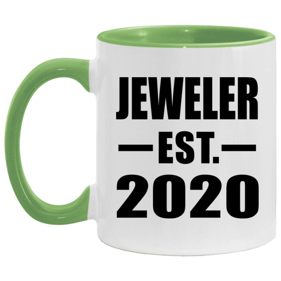 Jeweler Established EST. 2020 - 11oz Accent Mug Green